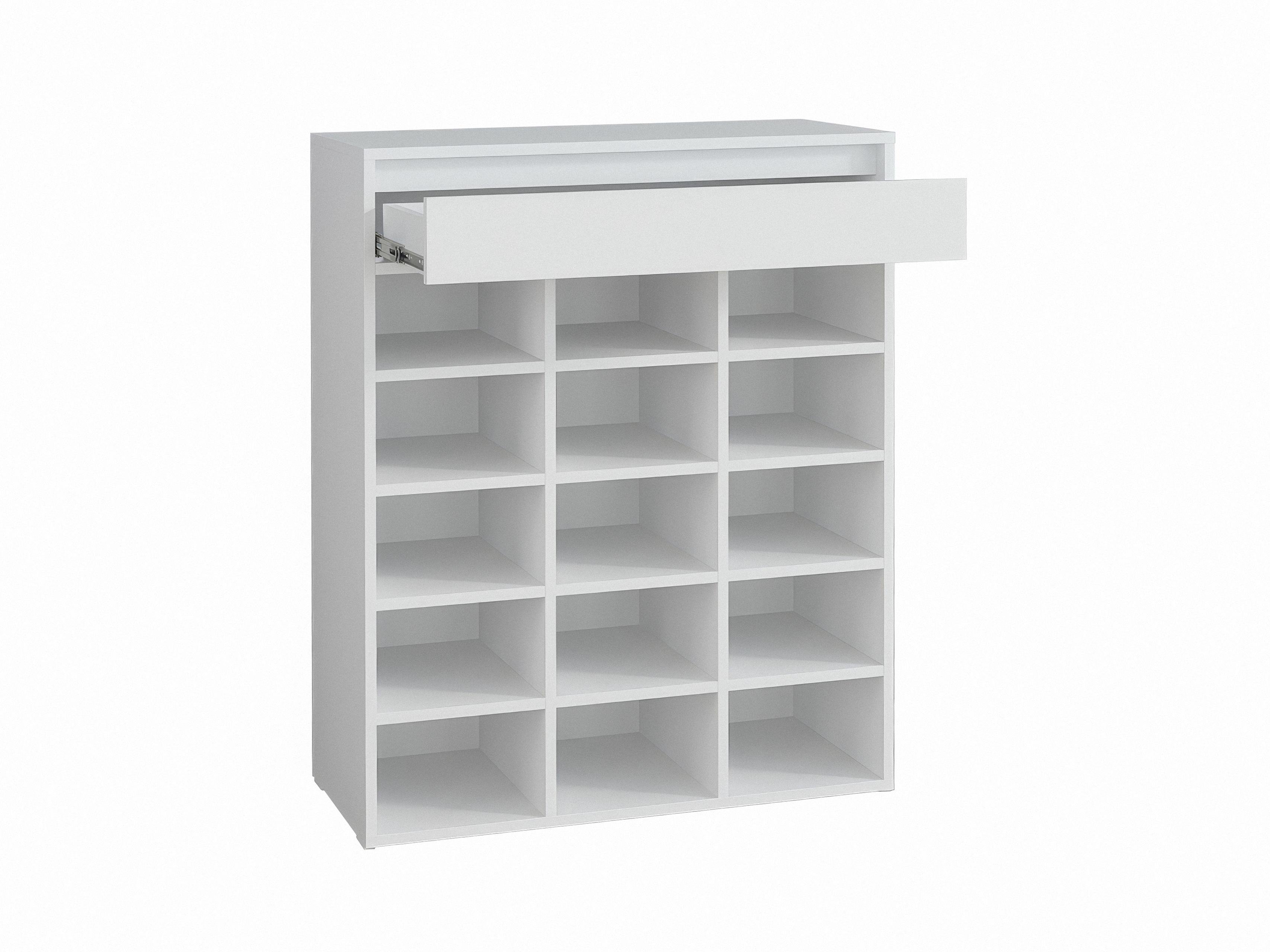 Полиця для взуття на 15 комірок зі шухлядою O-5 802х333х982 мм Білий - фото 3