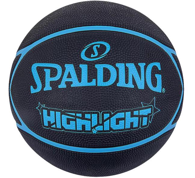 Мяч баскетбольный Spalding Highlight Уни р. 7 Черный/Синий (84356Z)