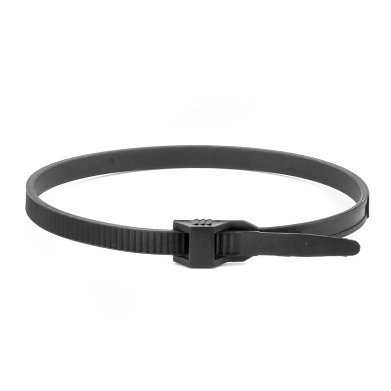 Стяжка-хомут кабельная ДКС Quadro 9х200 с плоским замком полиамид 1 шт. Черный (26501)