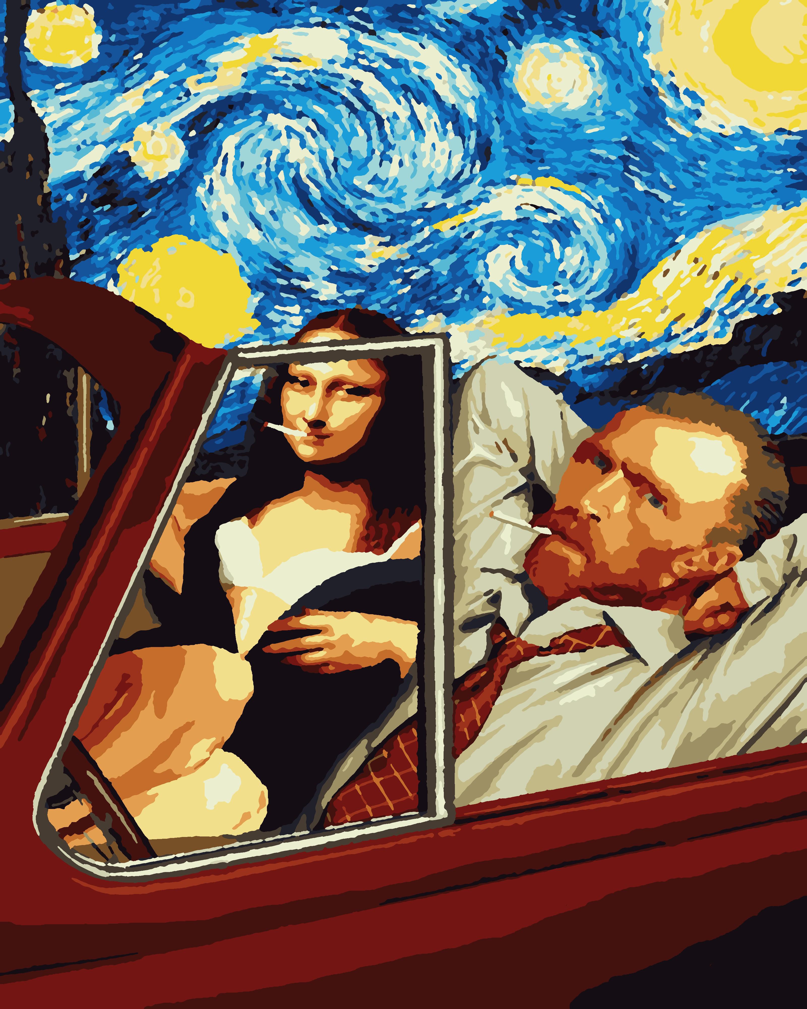 Картина по номерам Artissimo Мона Лиза и Ван Гог 50x60 см (PNX6433-Artis)