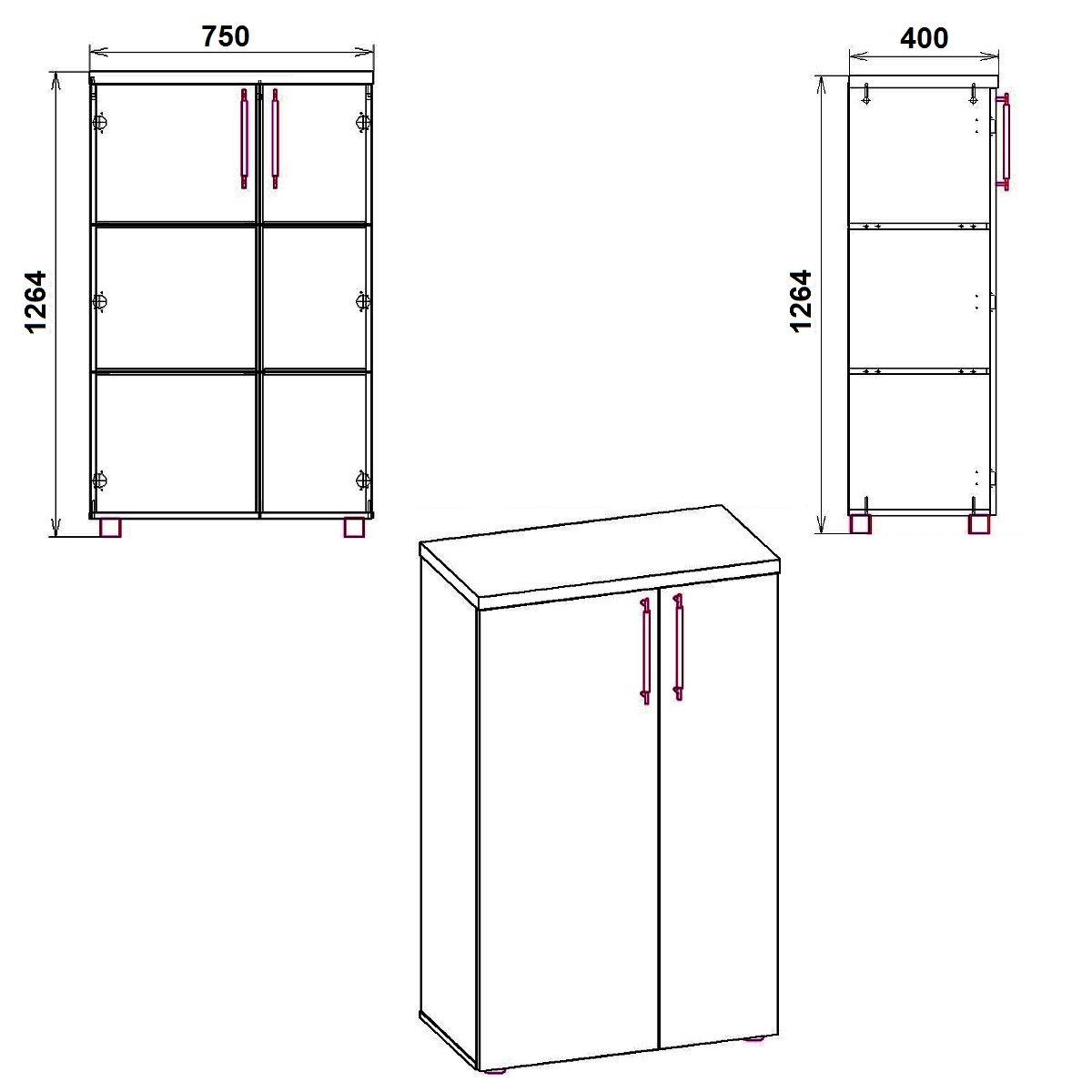Комод для спальні Компаніт МГ-2 Тумба-2 70х40х126,4 см Вільха (2069498) - фото 2