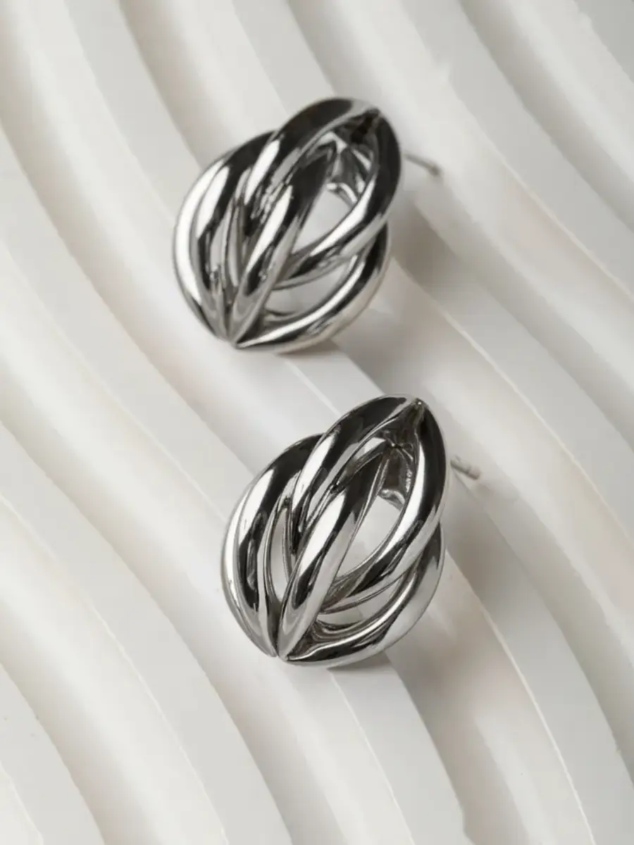 Сережки пусети-гвоздики трубки Сріблястий (70336) Сережки пусети-гвоздики трубки Сріблястий (70336)