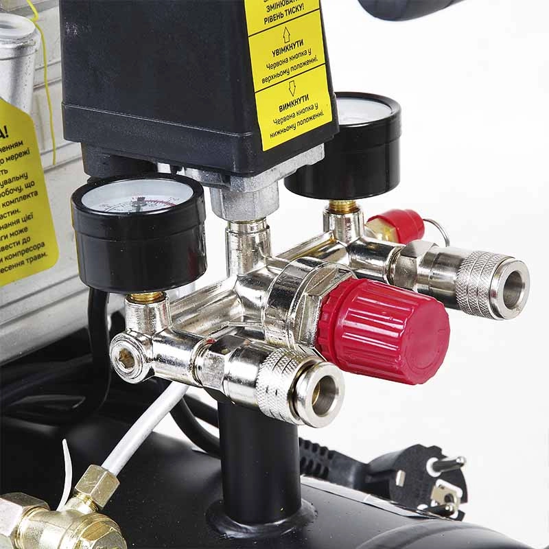 Компрессор одноцилиндровый Apro 1,5 кВт 205 л/мин 8 бар 24 л 2 крана (850175) - фото 6 Компрессор одноцилиндровый Apro 1,5 кВт 205 л/мин 8 бар 24 л 2 крана (850175) - фото 6