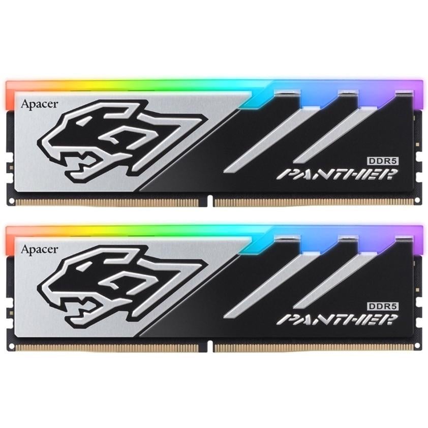 Оперативна пам'ять Apacer Panther RGB DDR5 32 Гб 2x16 ГБ 6400 МГц CL40 DIMM високошвидкісна пам'ять з RGB-підсвічуванням Чорний (635140)