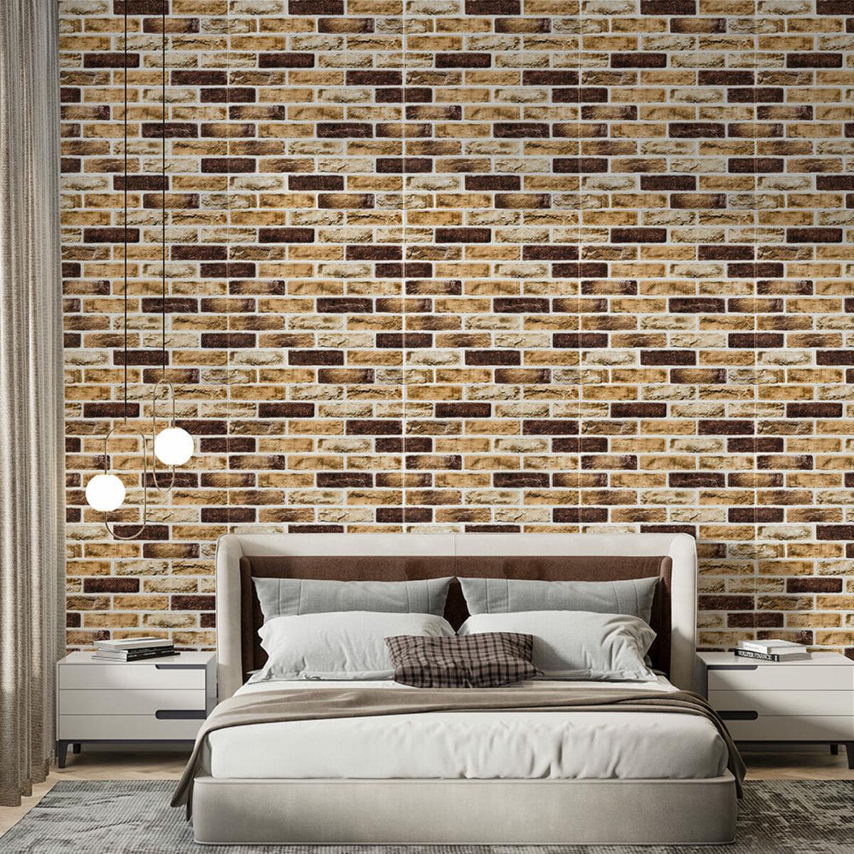 Панель самоклеящаяся 3D под кирпич клинкер 415 700x700x4 мм Песочный (SW-00000770) - фото 5