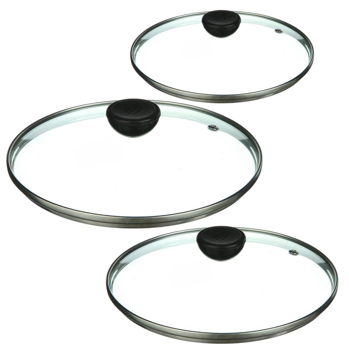 Набор стеклянных крышек A-PLUS 3шт. 16/18/20 см