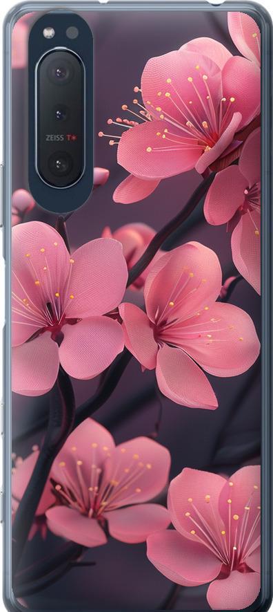 Чехол на Sony Xperia 5 II Пурпурная сакура (6075t-2258-42517)