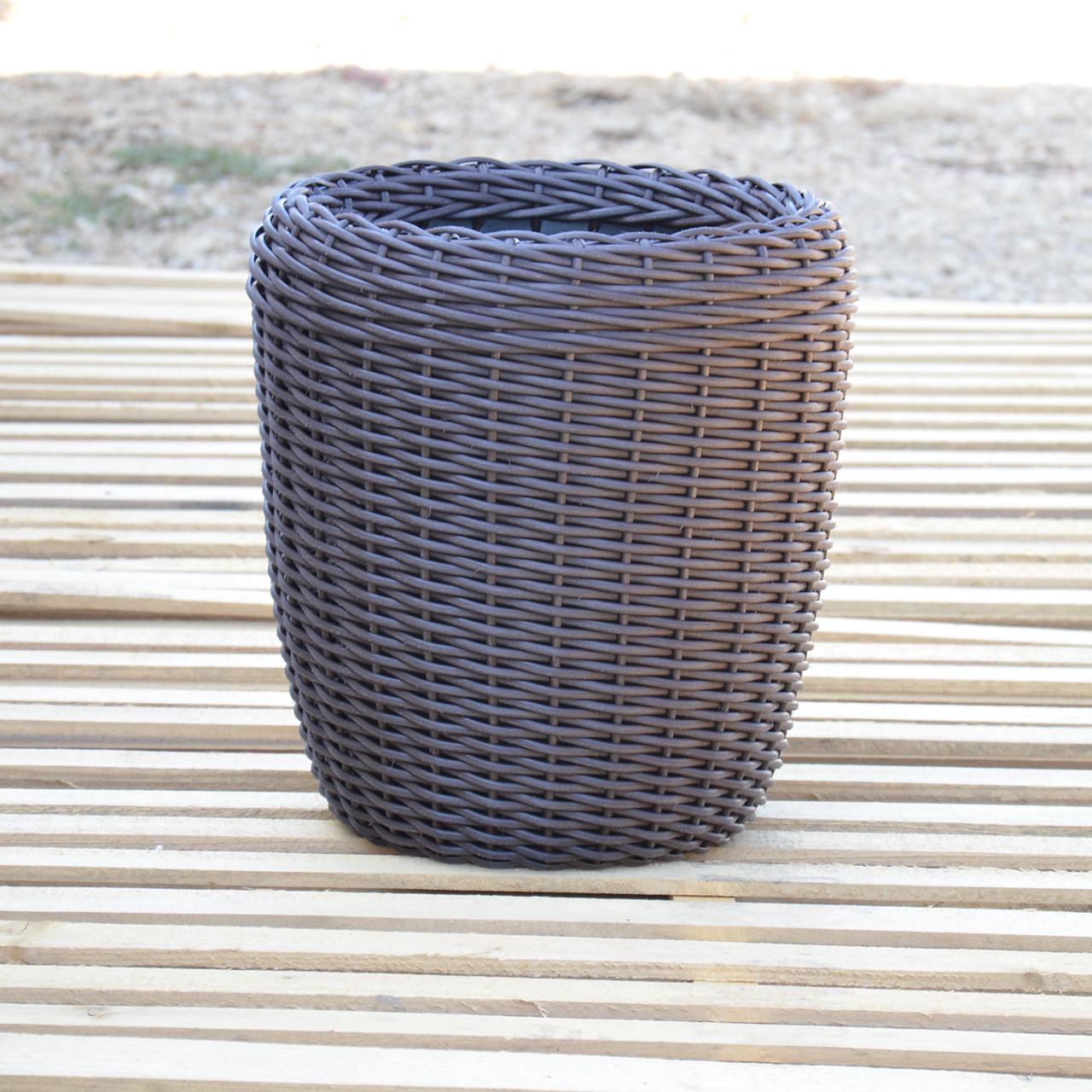 Кашпо высокое для цветов и растений из искусственного ротанга/ручной работы 16 л Чесаний венге - фото 4 Кашпо высокое для цветов и растений из искусственного ротанга/ручной работы 16 л Чесаний венге - фото 4