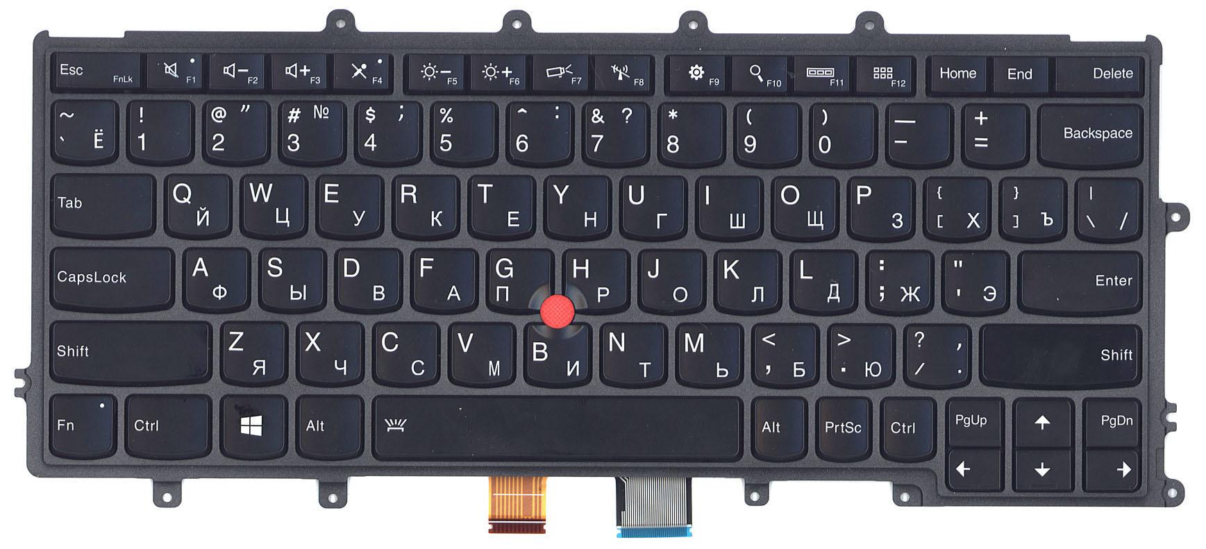 Клавиатура для ноутбука Lenovo ThinkPad X240/X240S/X240I с подсветкой Light Point Stick Black Frame Black