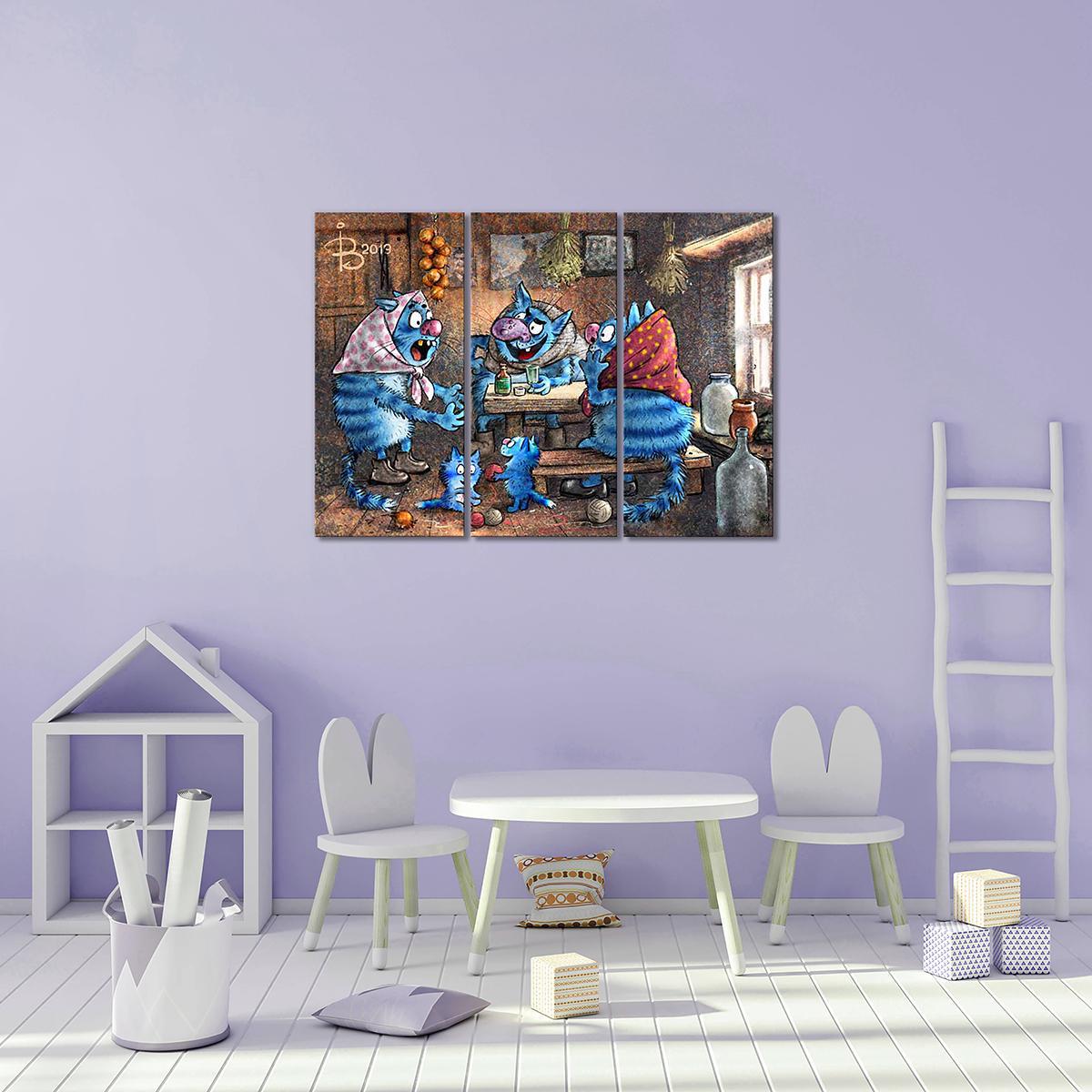 Модульная картина Сплетни 3 модуля 80x120 см