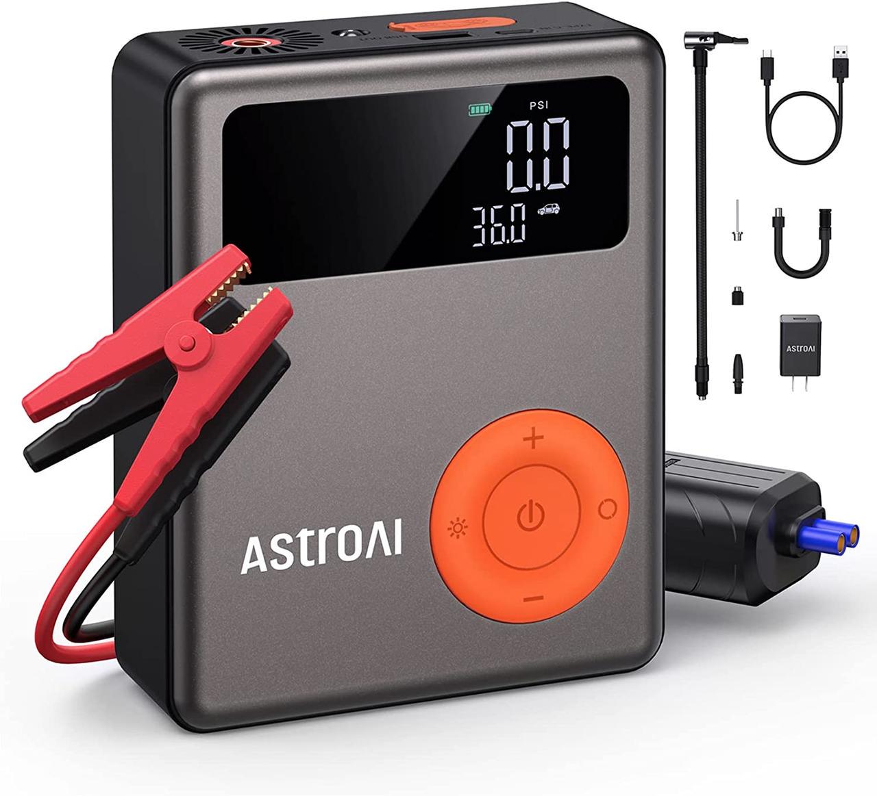 Пусковий пристрій AstroAI Jump Starter 1750А з повітряним компресором Grey (000536) - фото 1