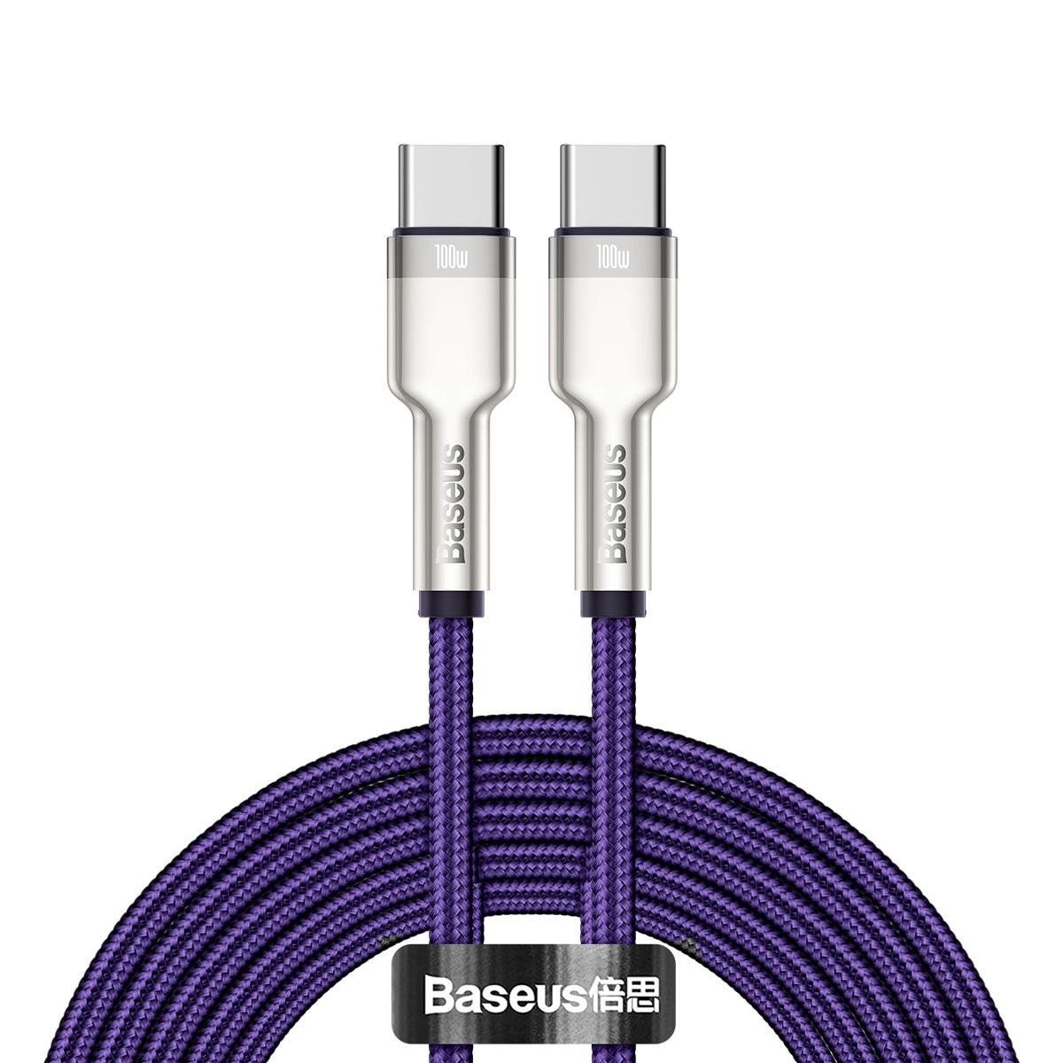 Кабель Baseus Type-C to Type-C Cafule Series Metal Data Cable 2 м 5A 100W PD CATJK-D05 Purple (55021e97)