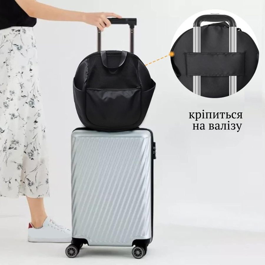 Рюкзак для прогулок с ребенком на коляску и чемодан для путешествий Черный (4130) - фото 4