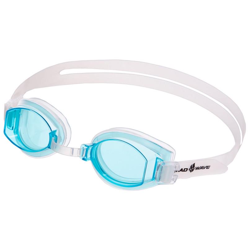 Очки для плавания взрослые Mad Wave SIMPLER M042409 Голубой-белый (AM0009057)
