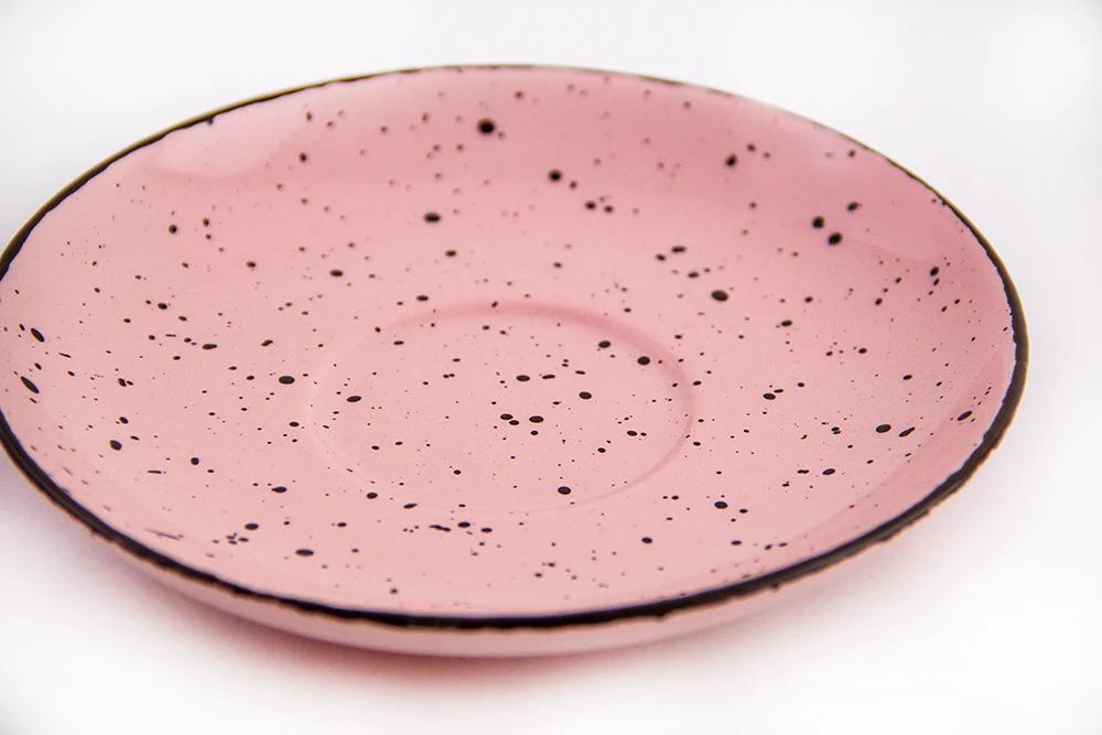 Блюдце INKER exc 12 см Iris dots pink (3456) - фото 4