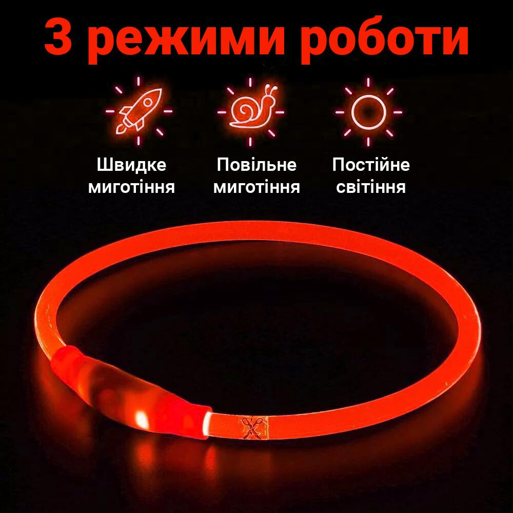 Нашийник iPets LC-01 з LED світінням L Червоний - фото 4 Нашийник iPets LC-01 з LED світінням L Червоний - фото 4