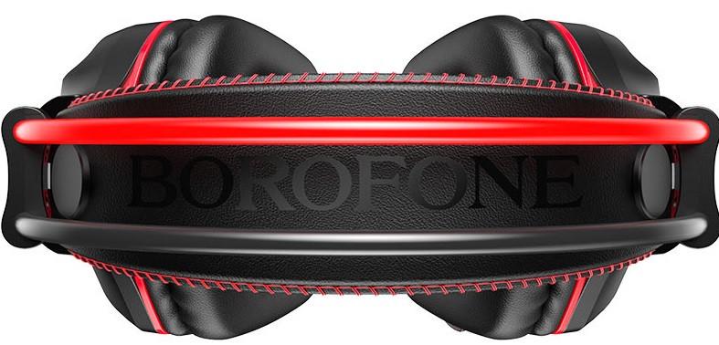 Навушники ігрові Borofone BO101 LED Racing Hi-Res Black/Red (533629) - фото 2