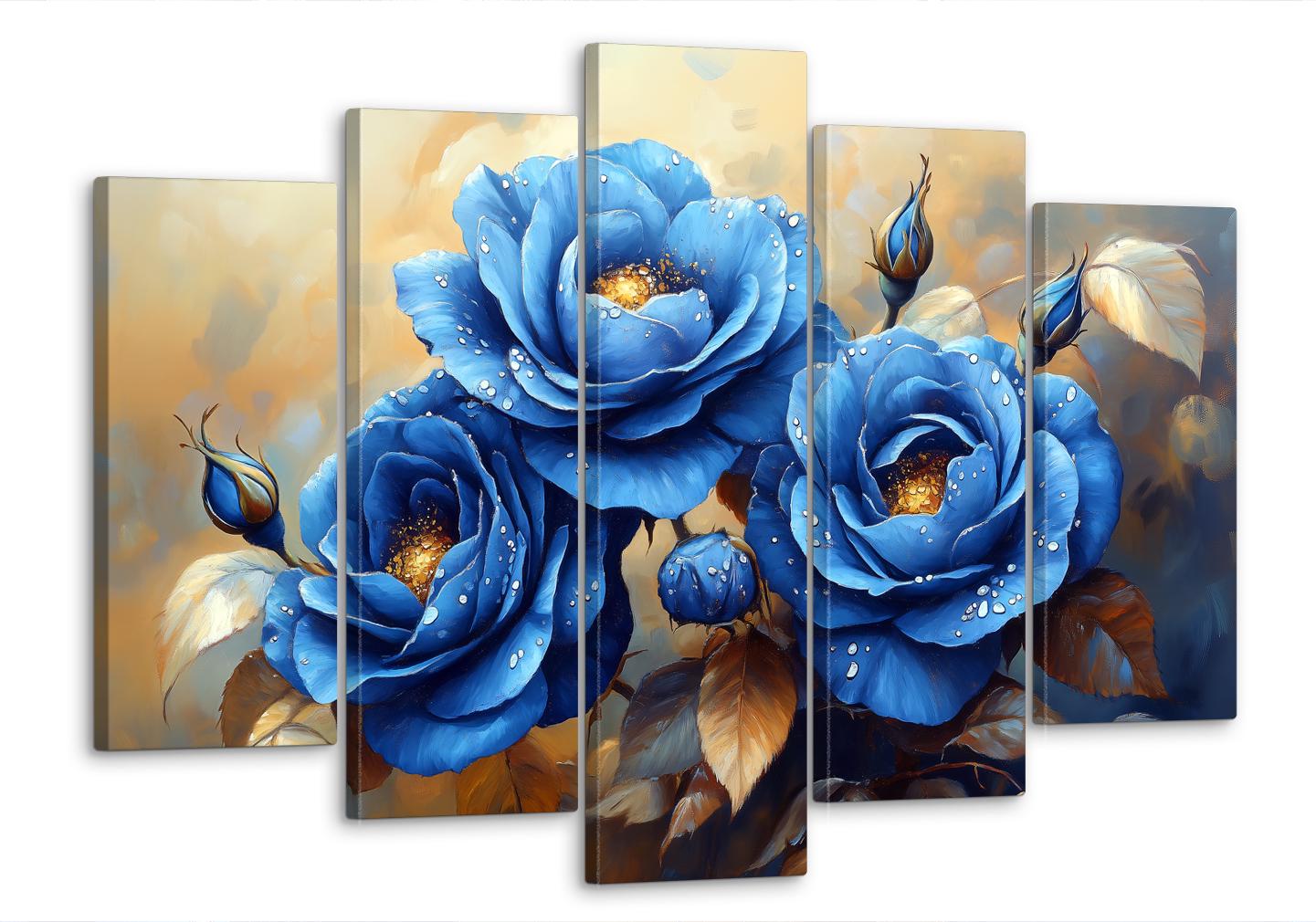 Картина модульная MAKO синие розы 80x125 см (MK50624)