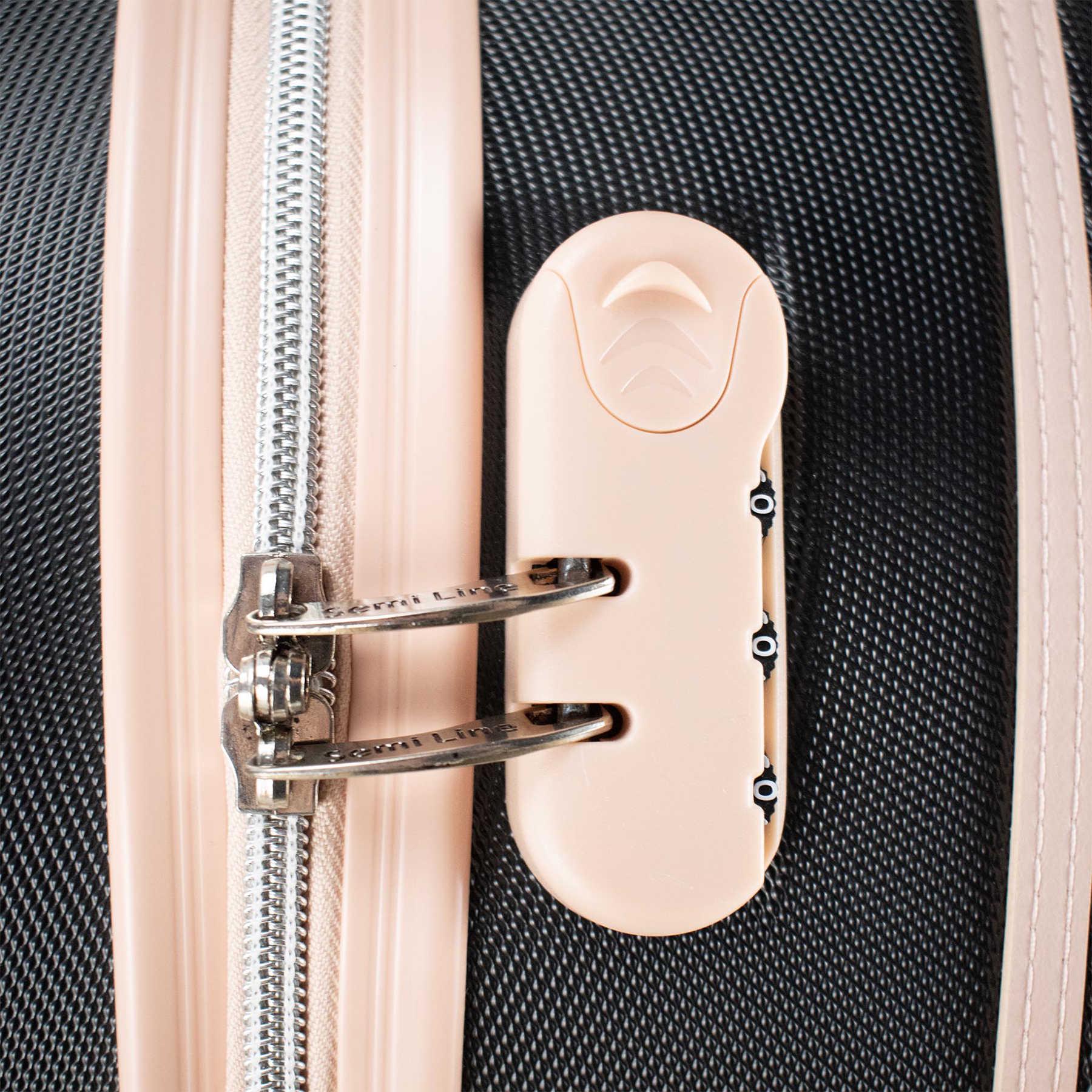 Чемодан малый ручная кладь SEMI LINE 20" ABS-Plastic S Black/Pink Cream (T5671-2) - фото 8 Чемодан малый ручная кладь SEMI LINE 20" ABS-Plastic S Black/Pink Cream (T5671-2) - фото 8