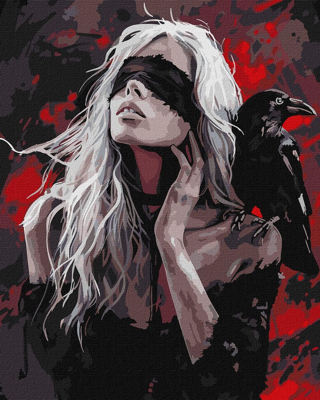 Картина по номерам Ideyka Девушка и ворона 40x50 см (2867221885)