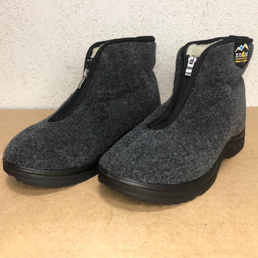 Ботинки мужские утепленные на застежке р.41 Серый - фото 4