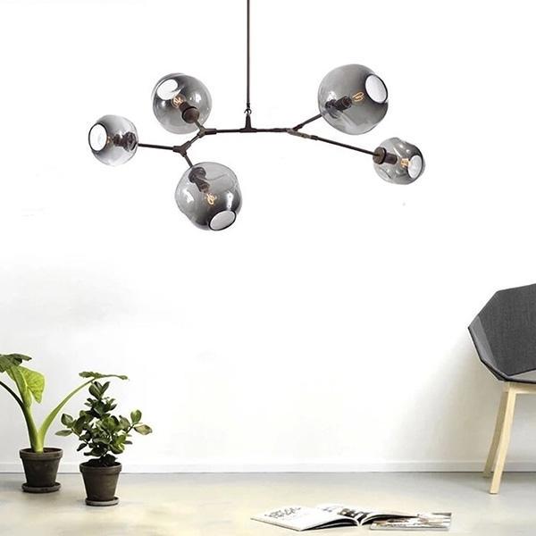 Люстра Glass 5P Black/Smoky/Grey