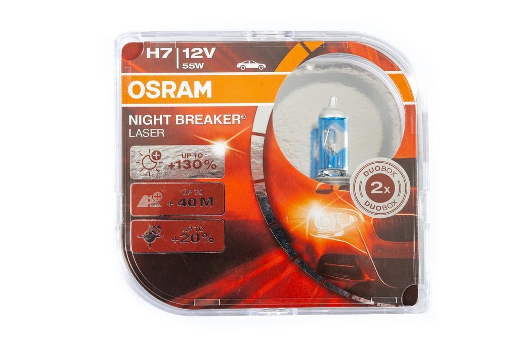 Лампа головного света Osram H7 55W Night Breaker Laser 130% 64210NBL Osram стекло Белый