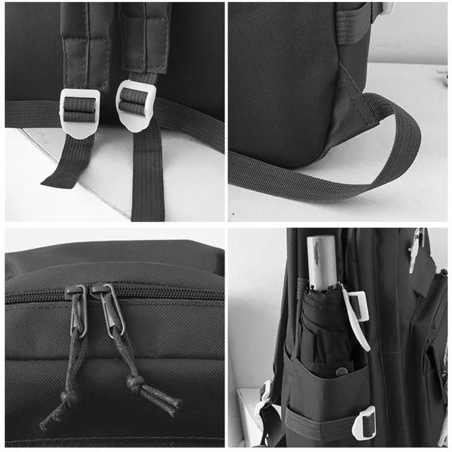 Рюкзак школьный набор DILUOQI 5в1 подростковый для девочки 5-11 класс сумка-шоппер/клатч/пенал Черный (28110614) - фото 11 Рюкзак школьный набор DILUOQI 5в1 подростковый для девочки 5-11 класс сумка-шоппер/клатч/пенал Черный (28110614) - фото 11