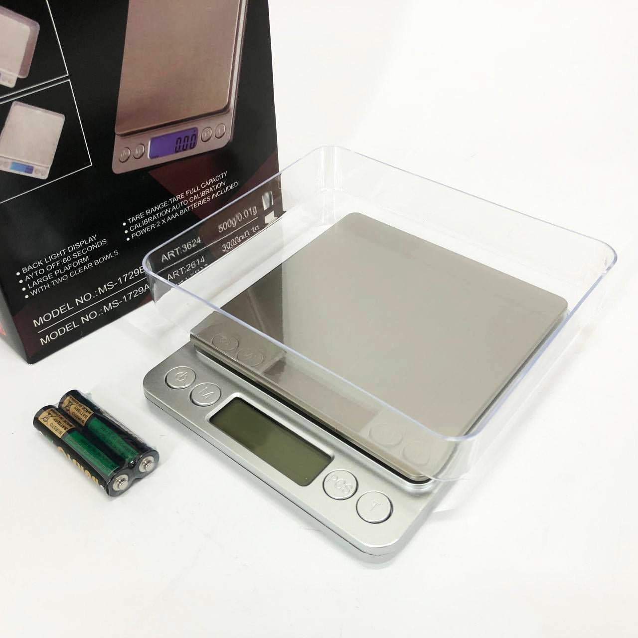 Ваги ювелірні Domotec MS-1729B електронні з 2-ма чашами 0,01-500 г