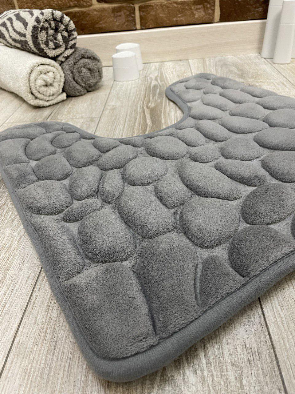 Коврик для туалета Stone Premium Memory Foam 60х50 см Серый (KTS0003) - фото 5 Коврик для туалета Stone Premium Memory Foam 60х50 см Серый (KTS0003) - фото 5