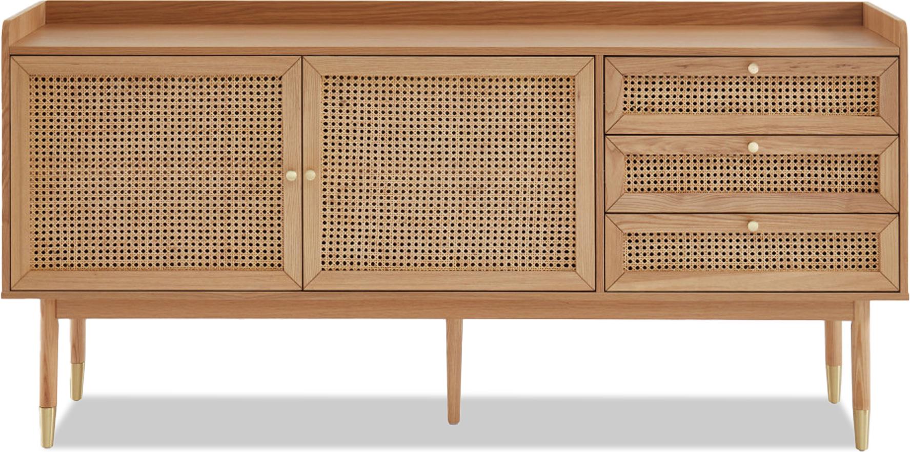 Буфет двeдверный со шкафчиками Solana Natural wood 180 см (15077)