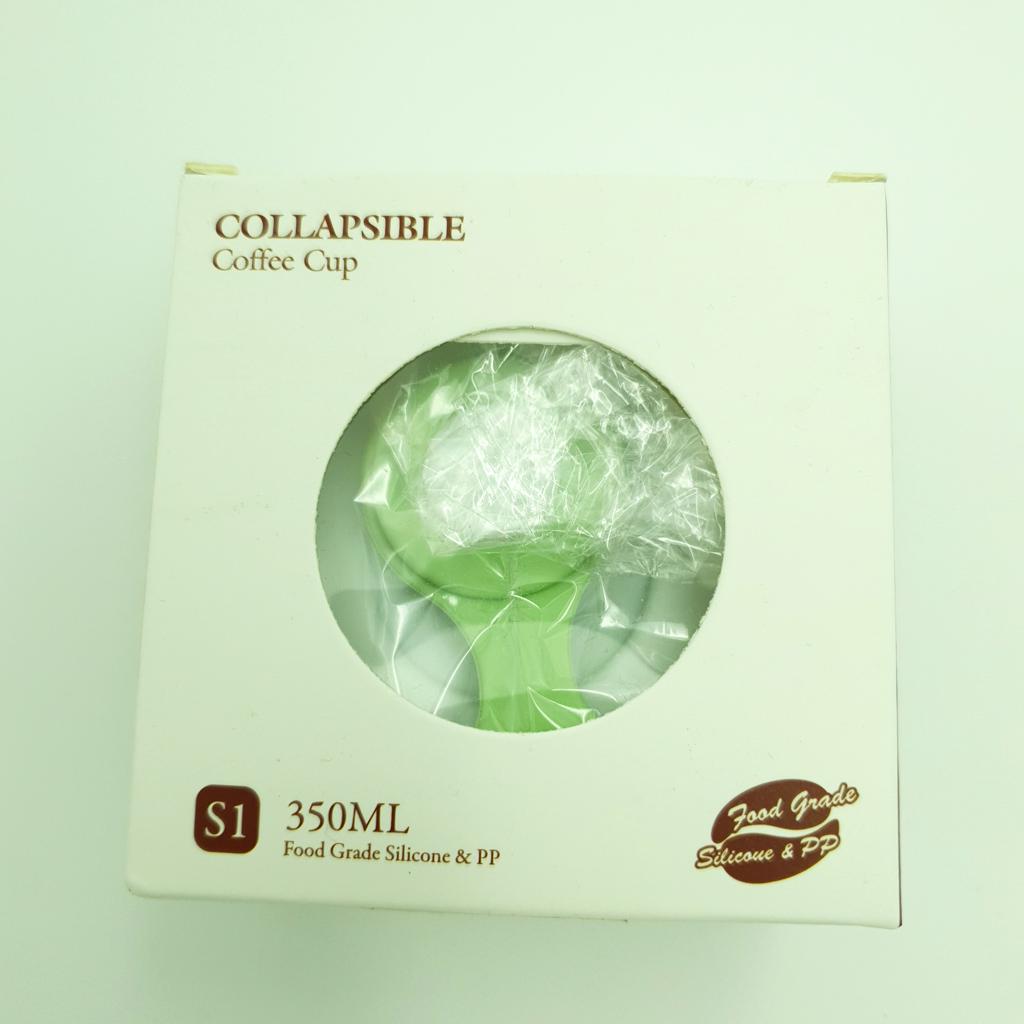 Чашка силиконовая Collapsible складная с герметичной крышкой и поилкой 350 мл Салатовый - фото 8