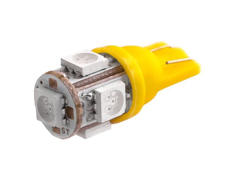 Автомобильная лампа светодиодная LEDUA T10-5050-5 SMD 12V Желтый (165L)