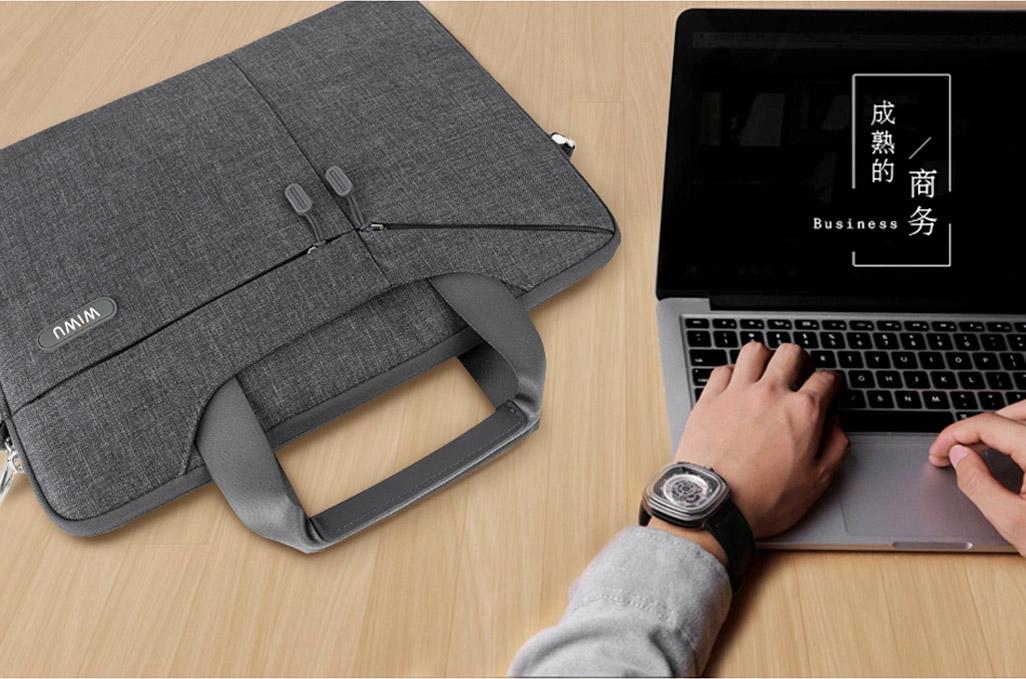 Сумка для ноутбука WiWU Gent Business Handbag for MacBook 13.3" Grey - фото 10 Сумка для ноутбука WiWU Gent Business Handbag for MacBook 13.3" Grey - фото 10