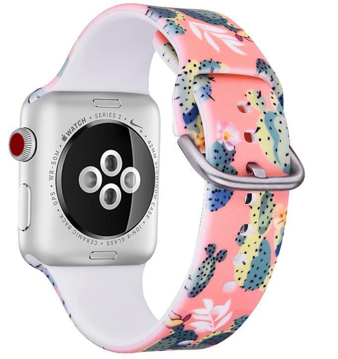 Силиконовый ремешок для Apple Watch Кактус 42-44 мм Розовый