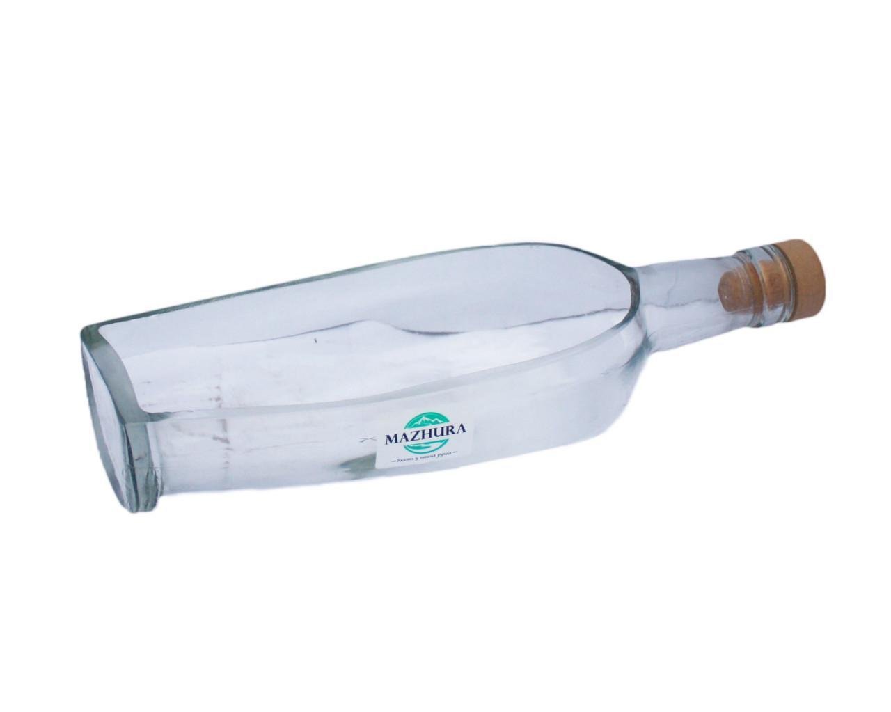Тарелка Mazhura из сплюснутой бутылки вина для подачи блюд 24 см стекло (706632mz)