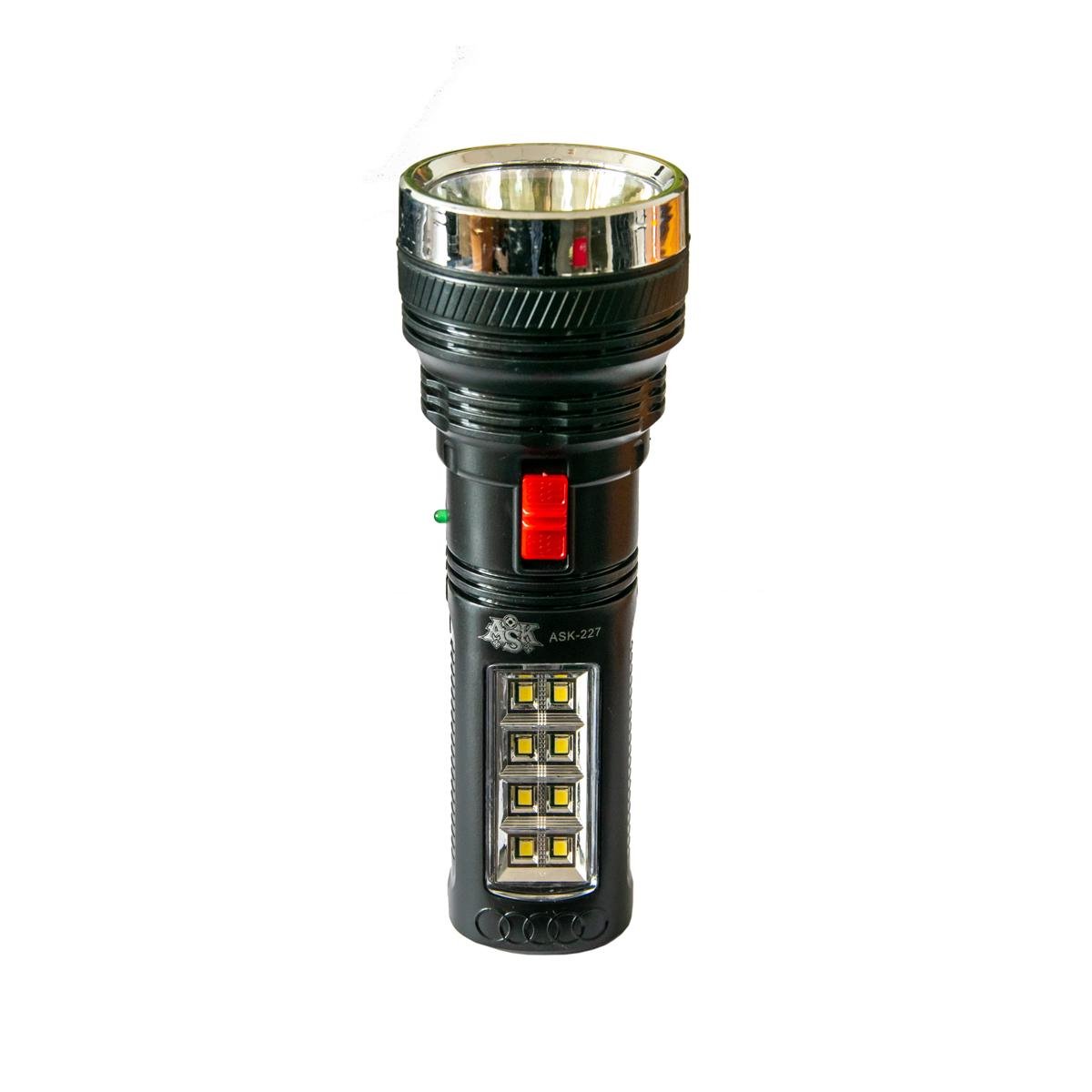 Ліхтар акумуляторний ASK 227 LED ручний світлодіодний Чорний (1009673-Black)