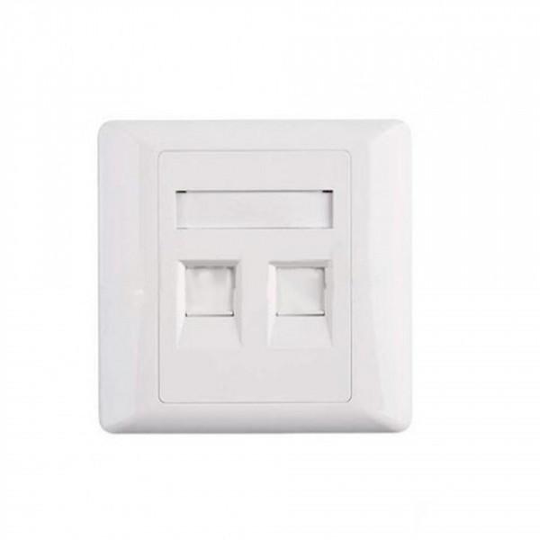 Рамка розетки Kingda KD-FP02 под 2 модуля Keystone 86х86 мм со шторкой белая (12430297) Рамка розетки Kingda KD-FP02 под 2 модуля Keystone 86х86 мм со шторкой белая (12430297)