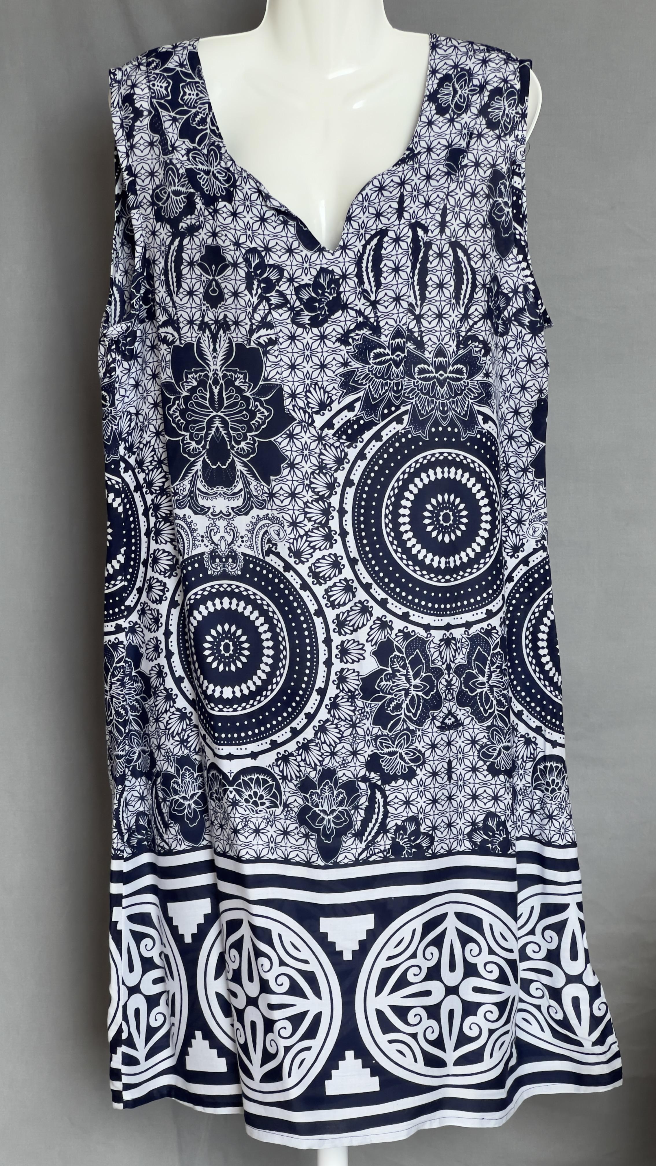 Сарафан Indiano з орнаментом Free Size Синьо-білий (1110800)