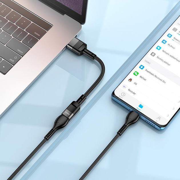 Перехідник Hoco U107 Type-C Male to Type-C 0.1 m - фото 6 Перехідник Hoco U107 Type-C Male to Type-C 0.1 m - фото 6