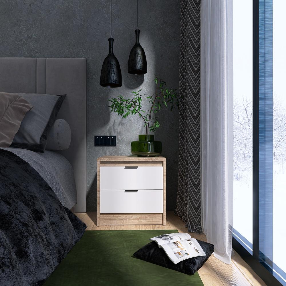 Тумба приліжкова Еверест Сіті-450 45,2х38х44,2 см Дуб сонома/Білий (EVR-071090) - фото 2 Тумба приліжкова Еверест Сіті-450 45,2х38х44,2 см Дуб сонома/Білий (EVR-071090) - фото 2