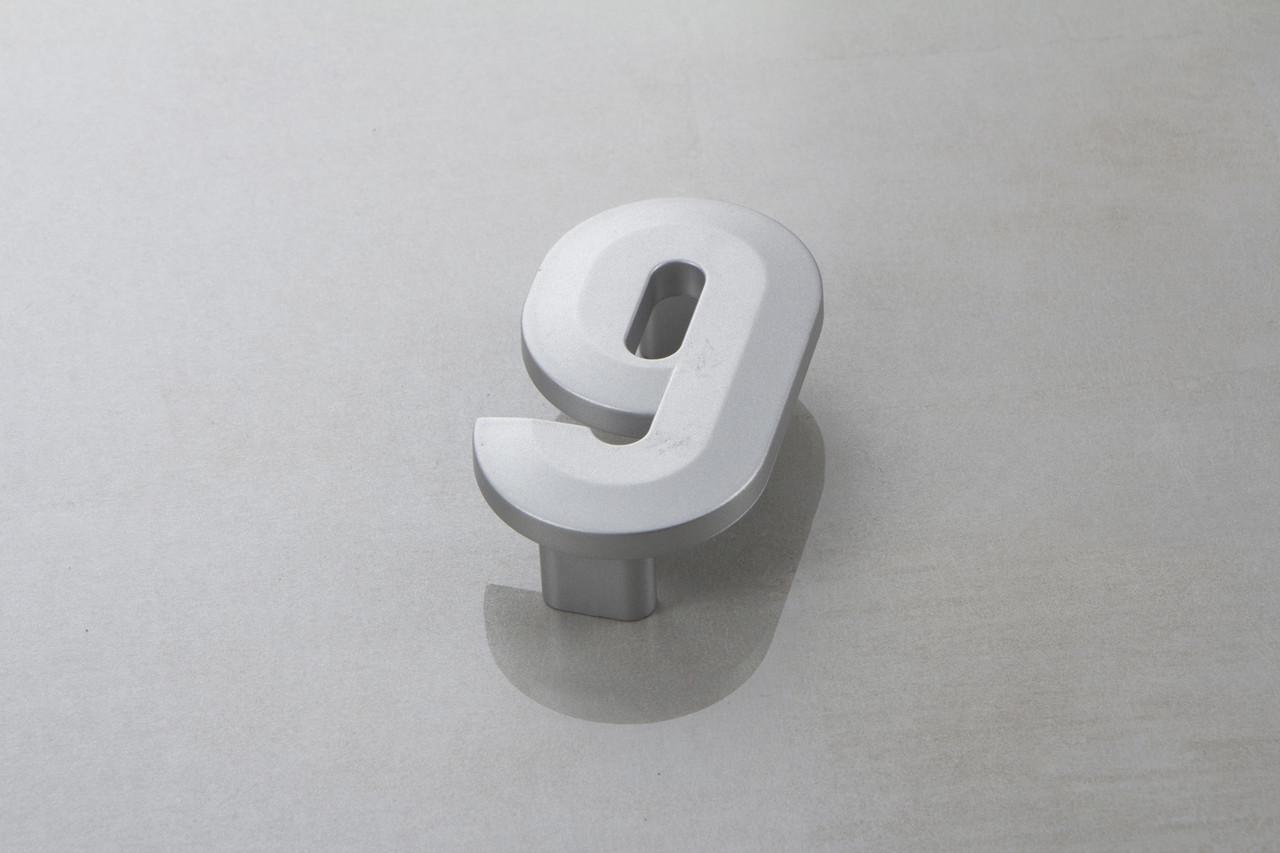 Мебельная ручка Poliplast цифра девятка РП-9 Алюминий (16357)