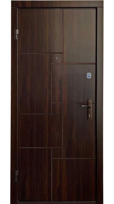 Двері вхідні ліві MSM Вулкан 2 замки метал 1,2 мм МДФ Горіх темний