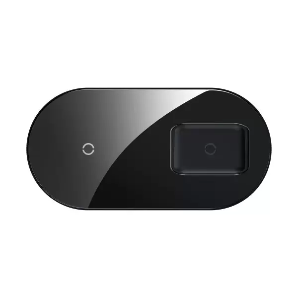 Бездротовий зарядний пристрій Baseus Simple швидка зарядка 15W LED дисплей USB 2в1 Чорний (9352085252) - фото 1 Бездротовий зарядний пристрій Baseus Simple швидка зарядка 15W LED дисплей USB 2в1 Чорний (9352085252) - фото 1