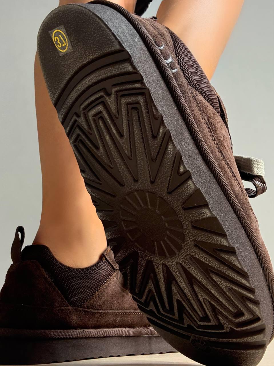 Кроссовки женские Hengji 1517-6 замшевые с двойной шнуровкой угги р. 38 24,5 см Коричневый - фото 4