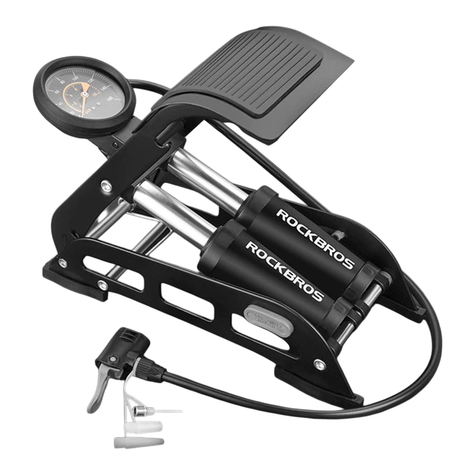 Насос автомобильный ножной с манометром ROCKBROS FP4310S 160PSI Черный (RB-FP4310S-5105)