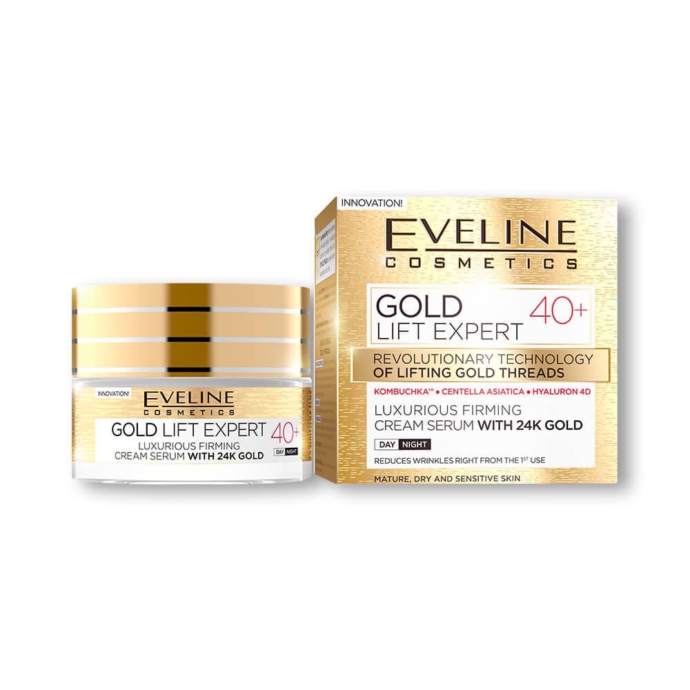 Зміцнюючий крем-сироватка Eveline 40+ Gold Lift Expert 50 мл (5901761941937) - фото 1