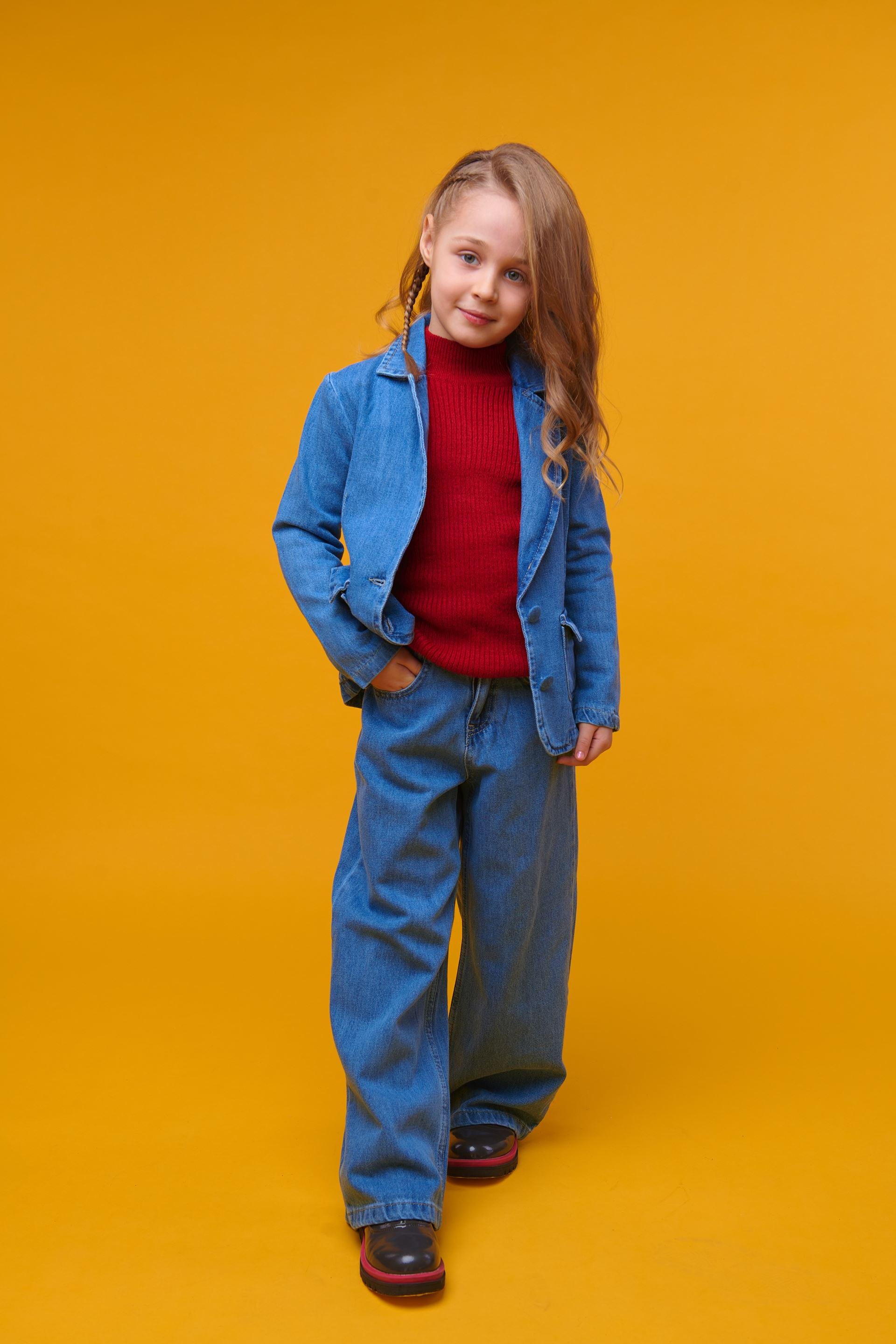 Пиджак джинсовый для девочки Yumster YT.22.11.003 140 см Синий