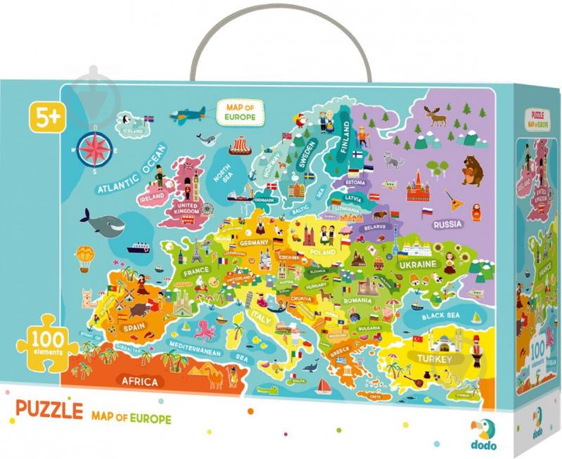 Пазлы Карта Европы 100 элементов Додо (300124)