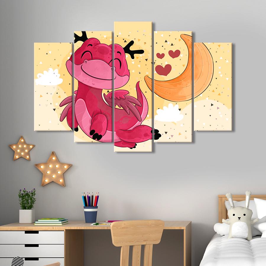 Картина в детскую комнату Волшебный сказочный дракон 137x85 см (A1404-5)